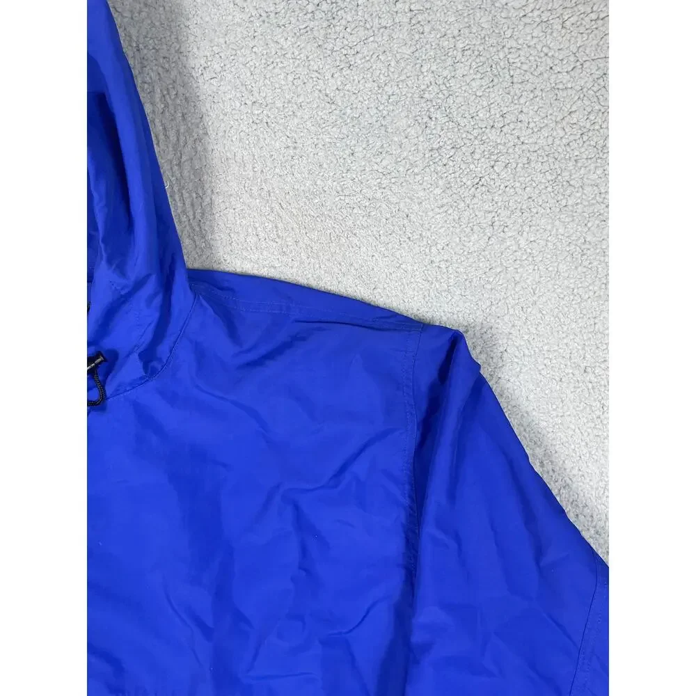 Vintage L.L. Bean Mens Size XL Reg Windbreaker Pullover Hoodie 1/4 Zip Blue